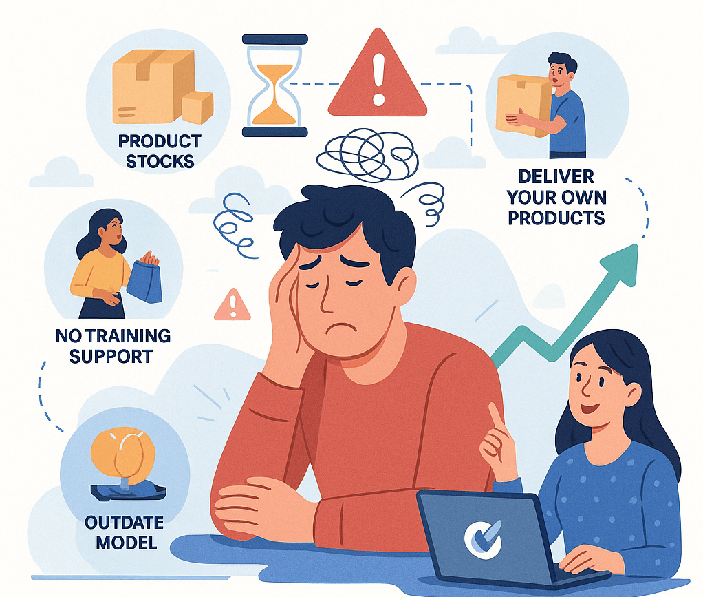 A supported entrepreneur finding a direct selling opportunity